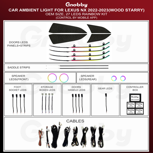 Lexus NX 2022-2023 Ambient Lighting Retrofit Kit | Wood Starry