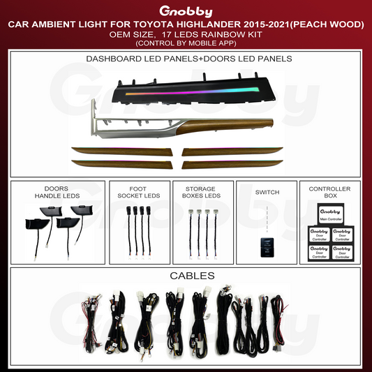 Ambient Lighting Kits for Toyota Highlander 2015-2021