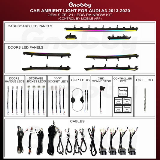 AUDI A3 2013-2020 Ambient Lighting Retrofit Kit
