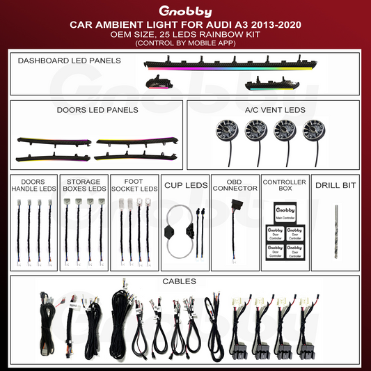 AUDI A3 2013-2020 Ambient Lighting Retrofit Kit