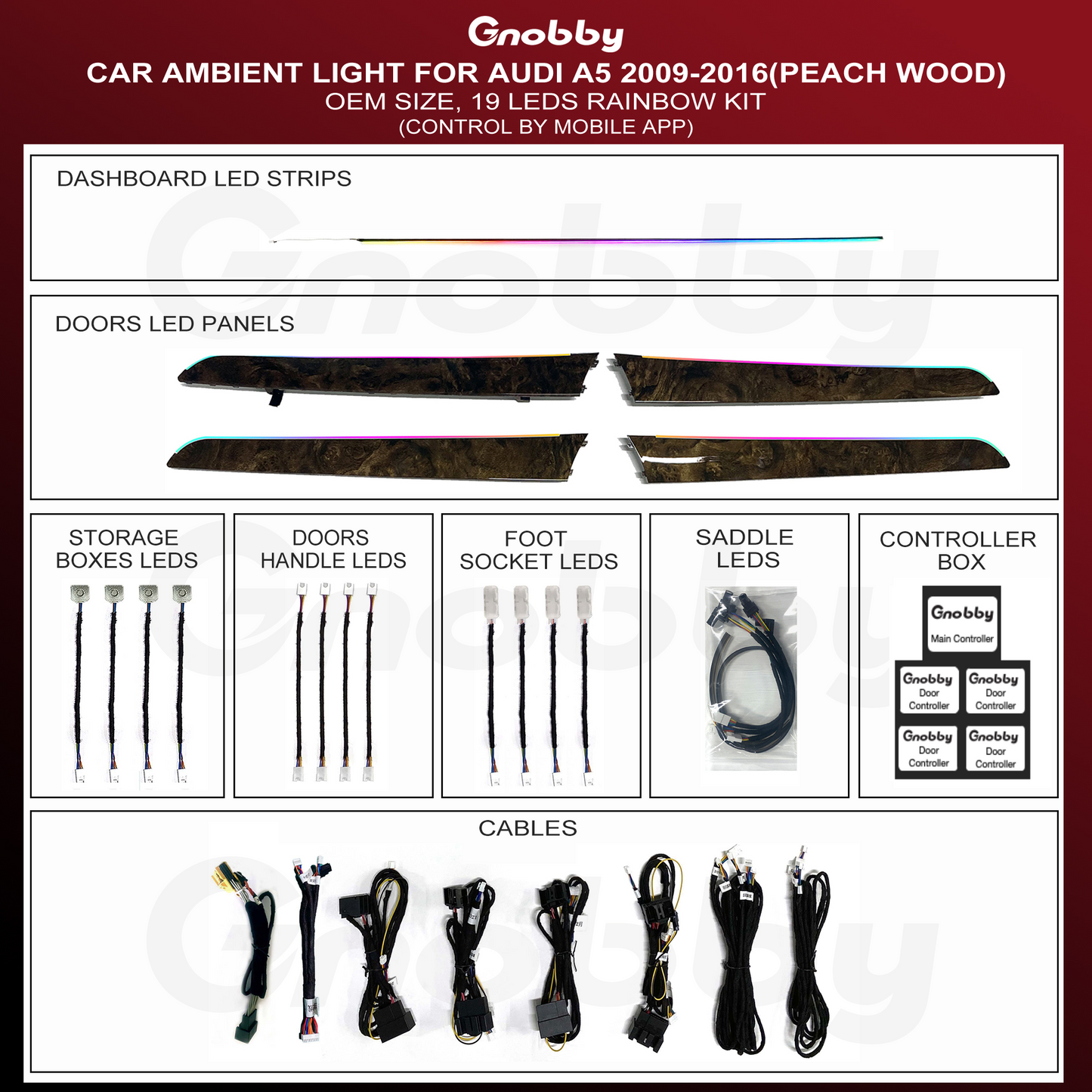 AUDI A5 2009-2016 Ambient Lighting Retrofit Kit | OEM Size