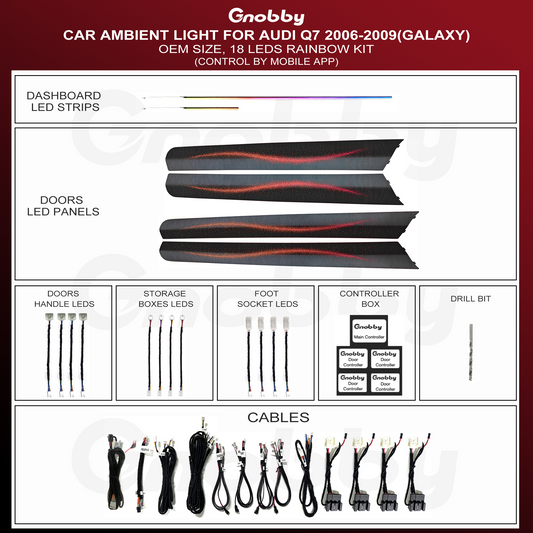 AUDI Q7 2006-2009 Ambient Lighting Retrofit Kit | OEM Size | Galaxy style