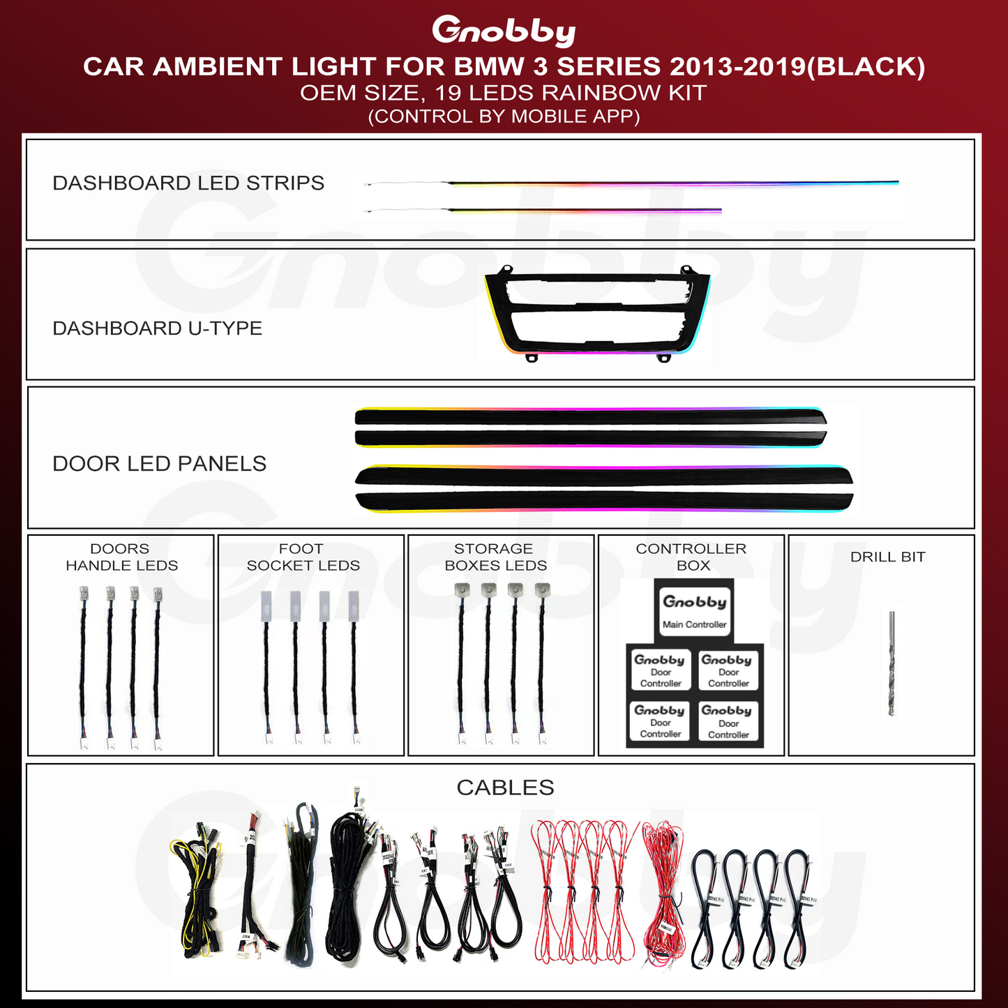 BMW 2014-2019 3 Series F30 Ambient Lighting Kit