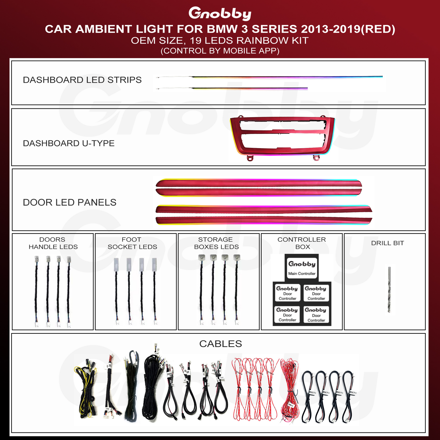 BMW 2014-2019 3 Series F30 Ambient Lighting Kit