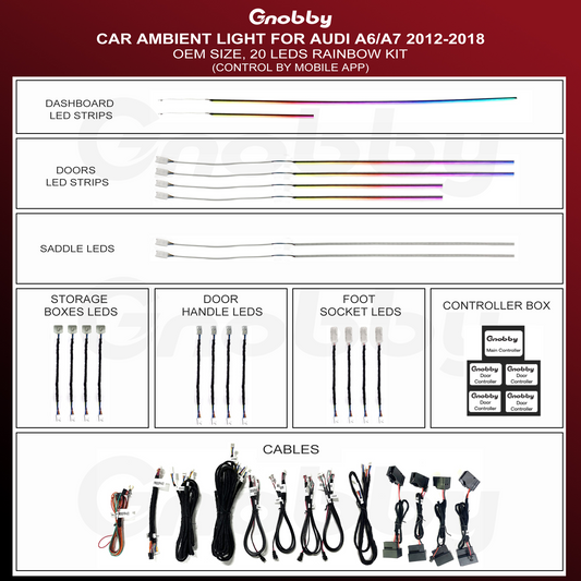 AUDI A6 A7 2012-2018 Ambient Lighting Retrofit Kit | Strips style