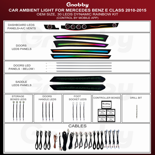 BENZ E Class W212 2010-2015 Ambient Lighting Retrofit Kit | Dynamic&Galaxy Style