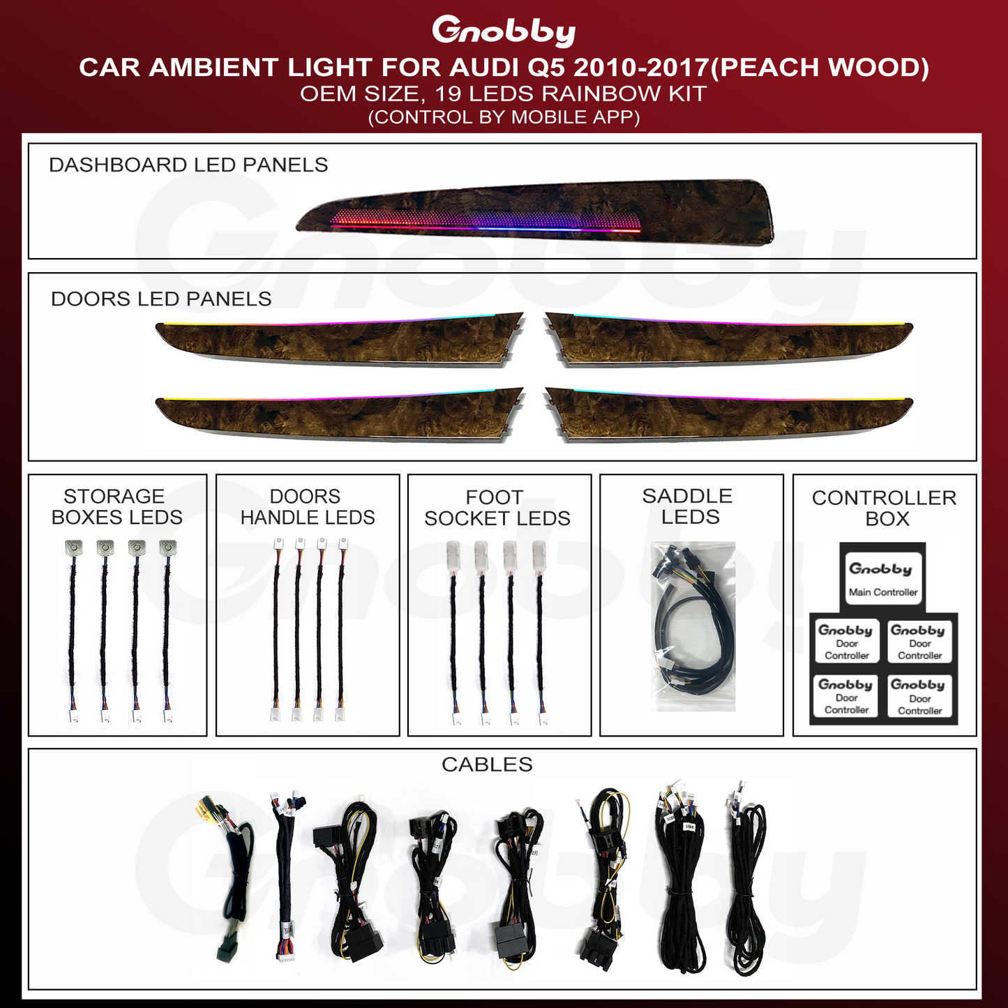 AUDI Q5 2010-2017 Ambient Lighting Retrofit Kit | OEM Size