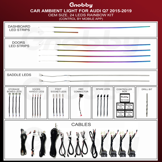 AUDI Q7 2015-2019 Ambient Lighting Retrofit Kit | Strips style
