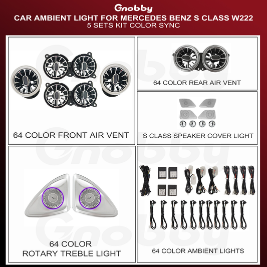 BENZ S Class W222 2014-2020 Ambient Lighting Retrofit Kit