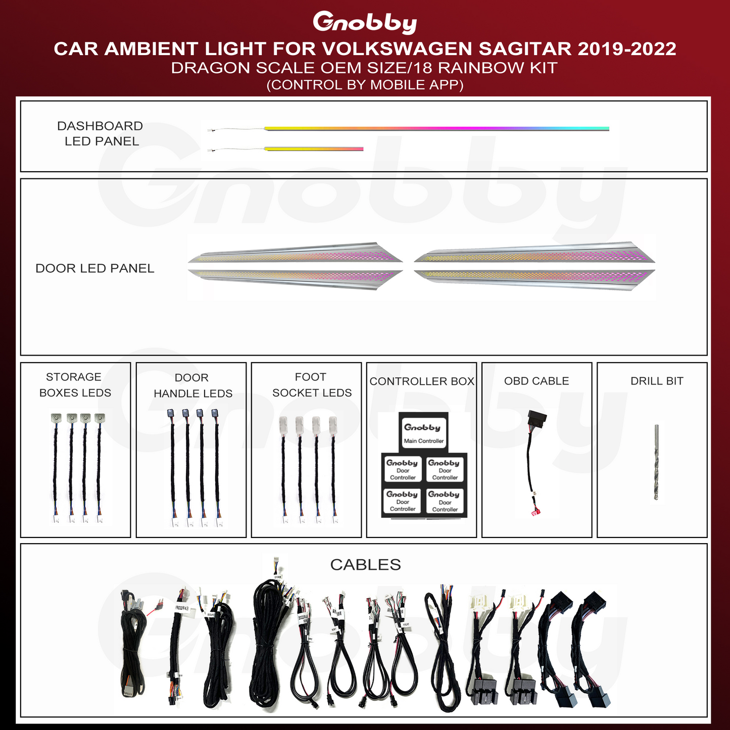 VW Sagitar 2019-2022 Ambient Lightings Kit