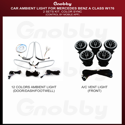 BENZ A Class W176 12 Colors Ambient Lighting - 2 Sets