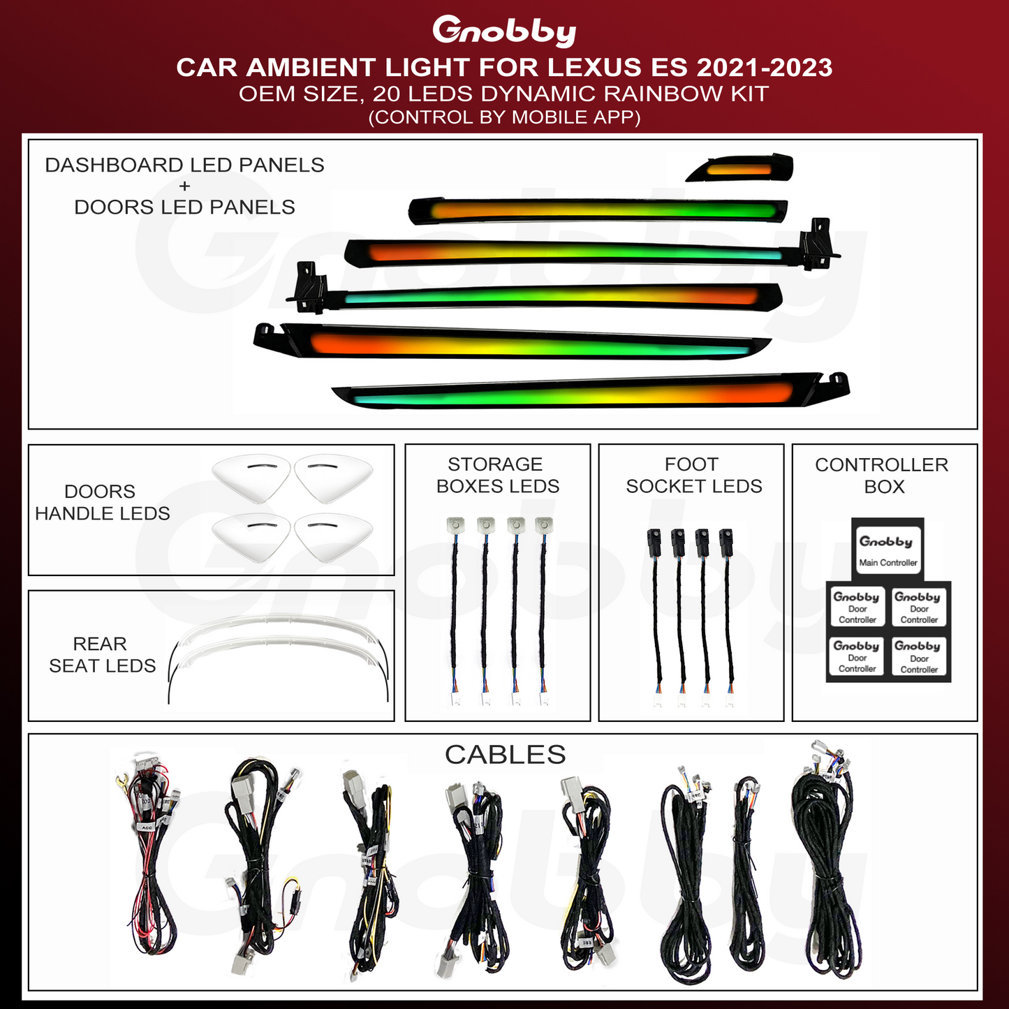Lexus ES 2021-2023 Ambient Lighting Retrofit Kit