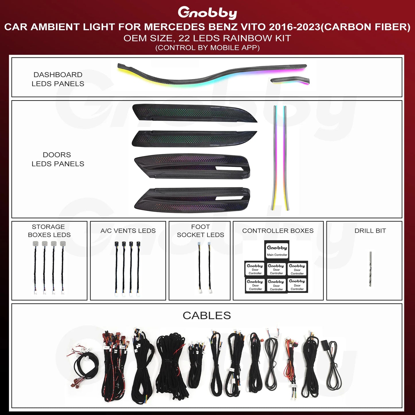 BENZ Vito W447 2016-2023 Ambient Lighting Retrofit Kit