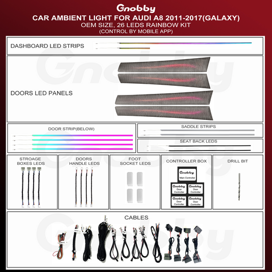 AUDI A8/A8L 2018-2021 Ambient Lighting Retrofit Kit |Galaxy Style