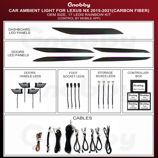 Lexus NX 2015-2021 Ambient Lighting Retrofit Kit | Carbon Fiber