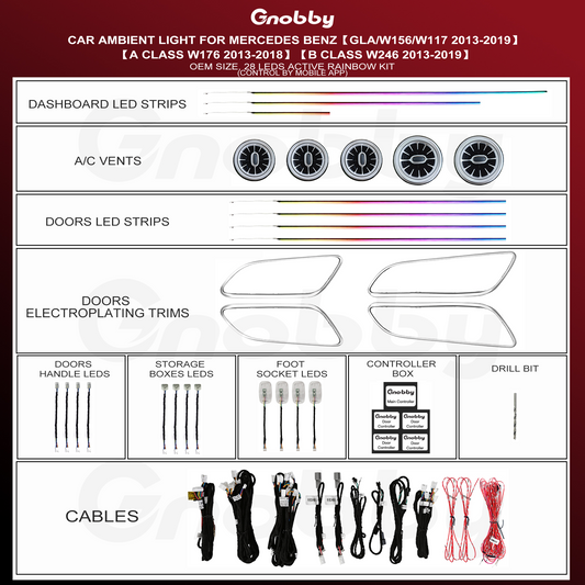 BENZ CLA W117 Ambient Lighting kit-3 sets|Active Rainbow Kits