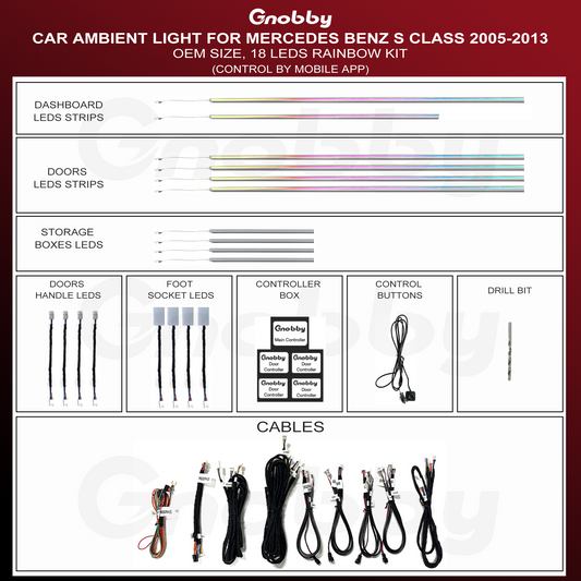 BENZ S Class W221 2005-2013 Ambient Lighting Rainbow Kit