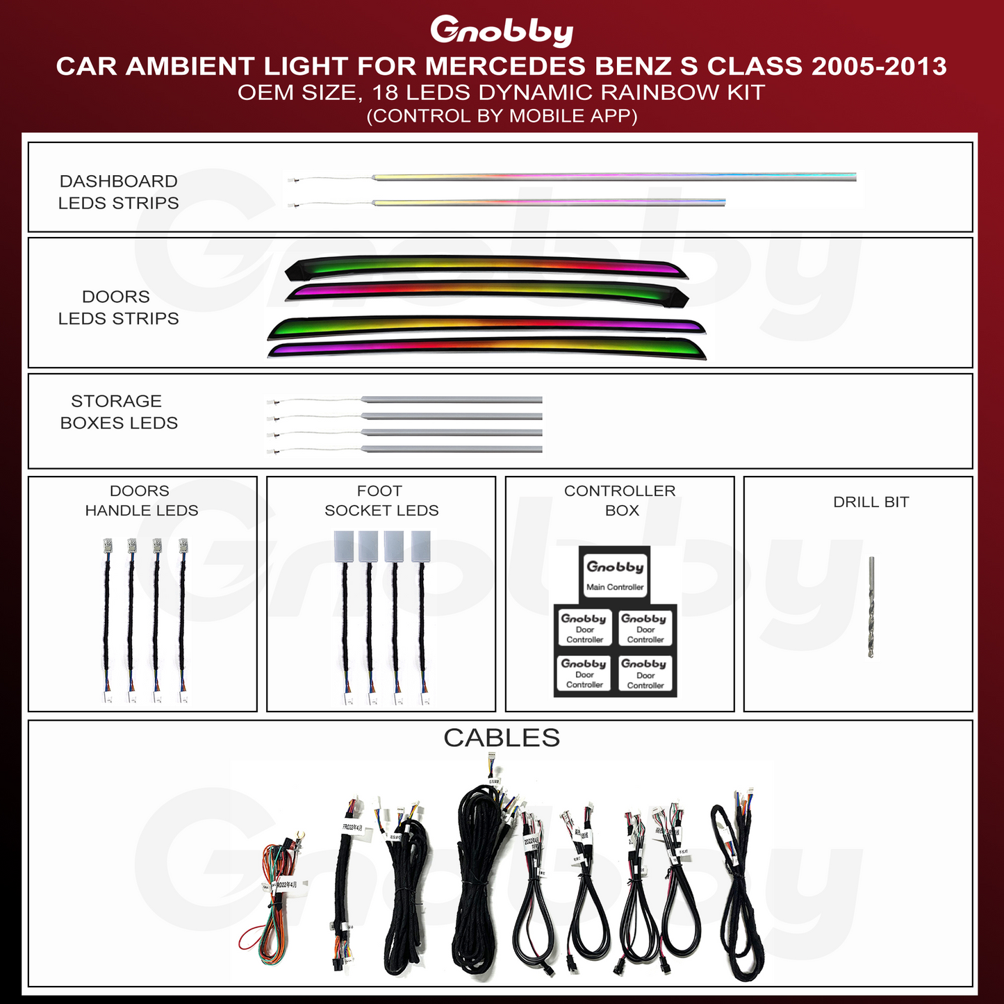 BENZ S Class W221 2005-2013 Ambient Lighting Rainbow Kit