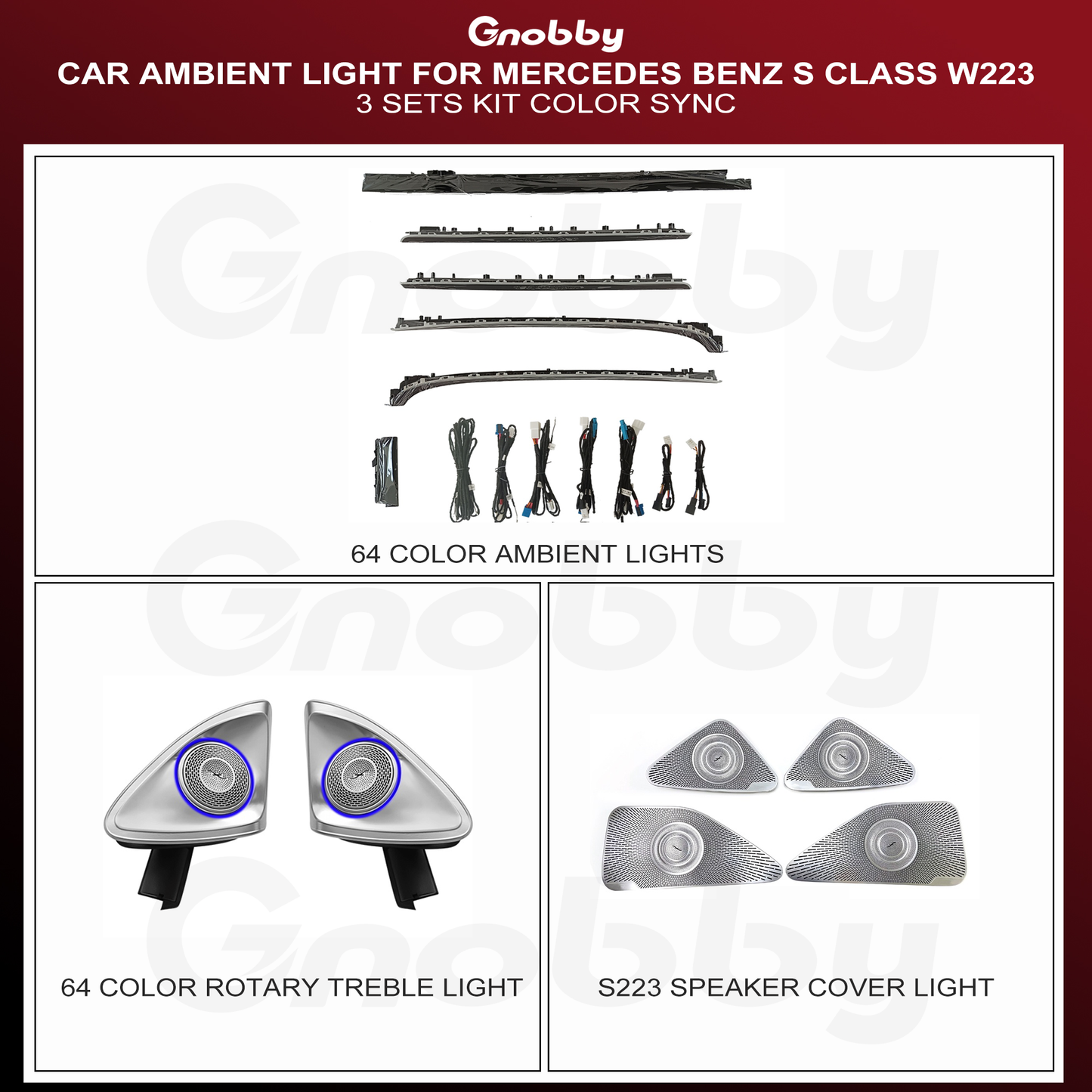 BENZ S Class W223 Ambient Lighting Retrofit Kit - 3Sets | Color Sync