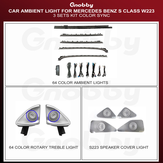 BENZ S Class W223 Ambient Lighting Retrofit Kit - 3Sets | Color Sync