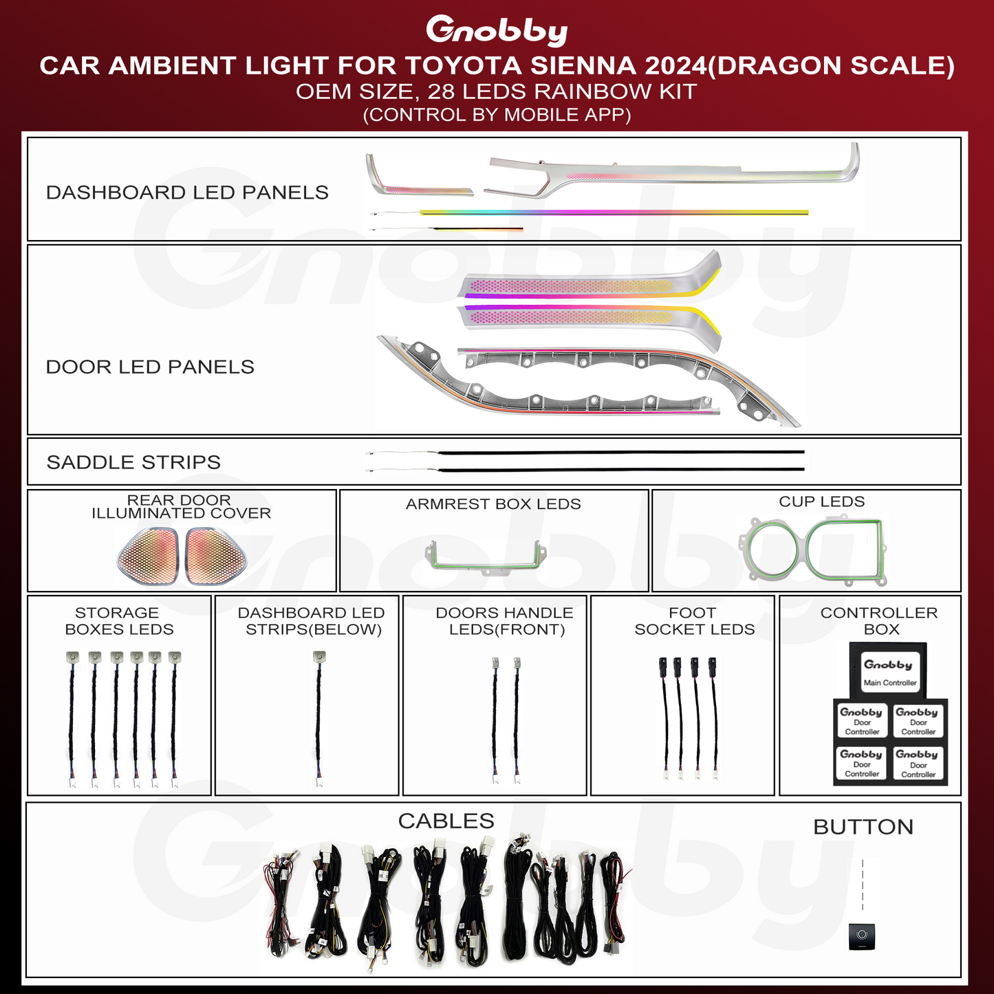 Ambient Lighting Kits for Toyota Sienna 2024