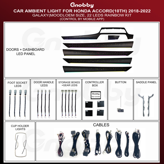 Honda Accord 2018-2022 10th Ambient Lighting Retrofit Kit