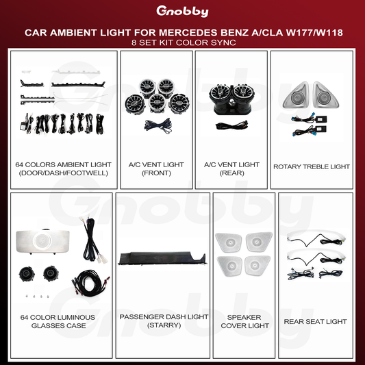 BENZ CLA W118 Ambient Lighting Retrofit Kit (8 Sets)