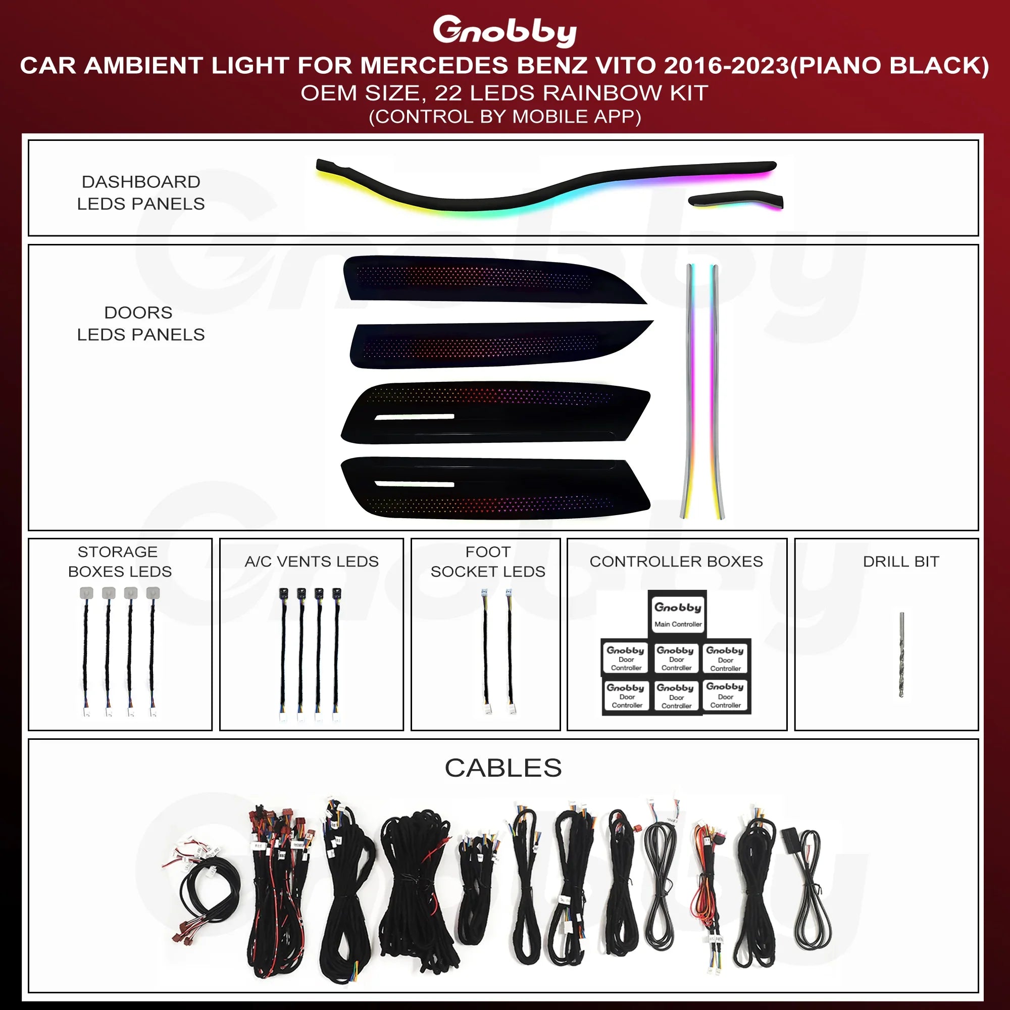 BENZ Vito W447 2016-2023 Ambient Lighting Retrofit Kit