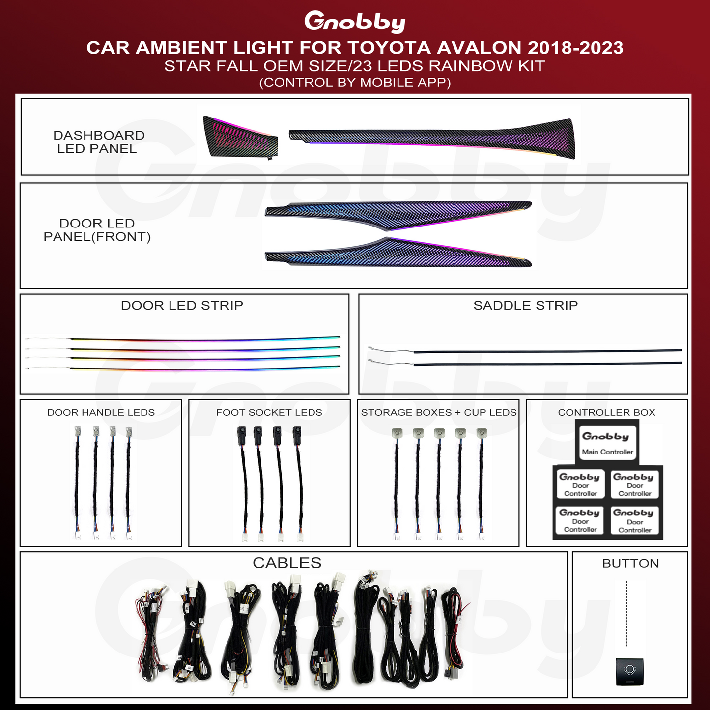 Ambient Lighting Kit for TOYOTA Avalon 2019-2024