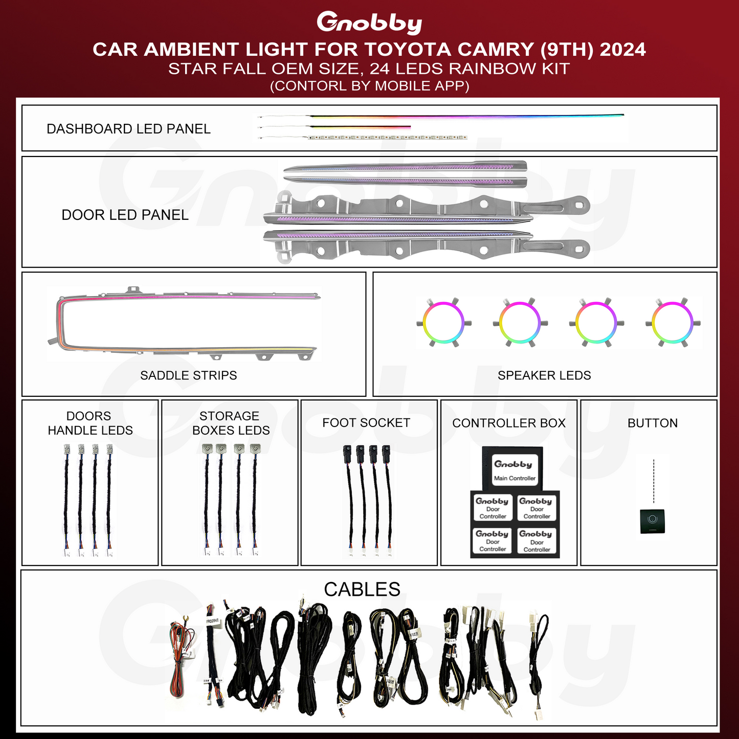 Ambient Lighting Kits for Toyota Camry 9th 2024-2025