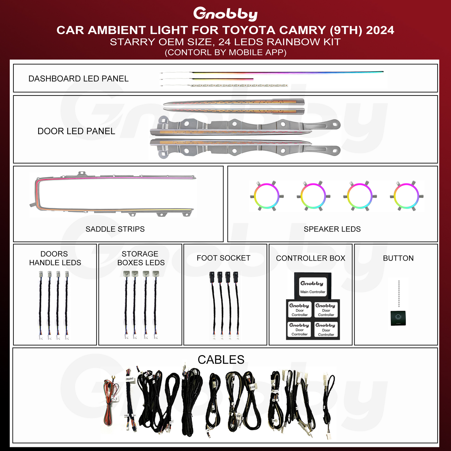 Ambient Lighting Kits for Toyota Camry 9th 2024-2025