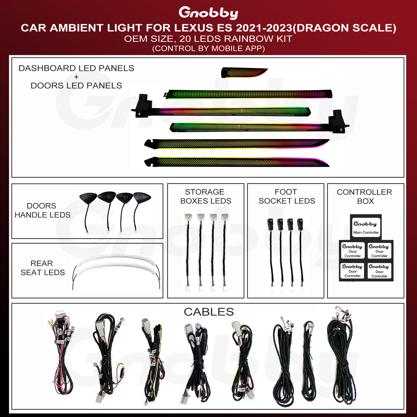 Lexus ES 2021-2023 Ambient Lighting Retrofit Kit