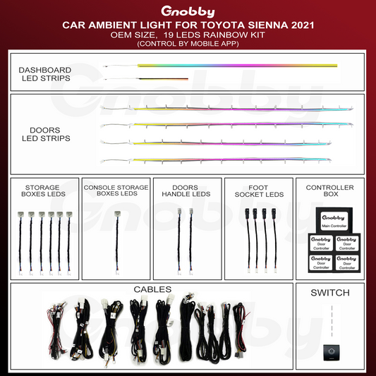 Ambient Lighting Kits for Toyota Sienna/Granvia 2021-2024